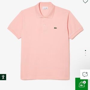 Lacoste Kids Light Pink Cotton Polo with Crocodile Logo